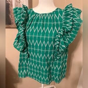 Emerald Top with fun sleeves!